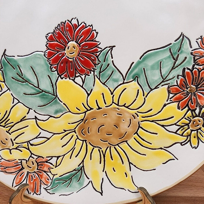 Load image into Gallery viewer, Brandywine Sunflower Set of 2 Plates Decorative Embossed Servers by Blue Sky