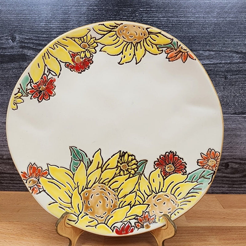 Load image into Gallery viewer, Brandywine Sunflower Set of 2 Plates Decorative Embossed Servers by Blue Sky