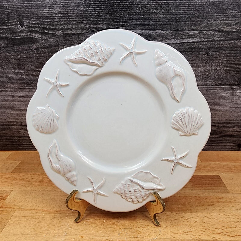 Load image into Gallery viewer, Laguna Coastal Blue Plate Set of 3 Embossed With Sea Shells Star Fish Blue Sky