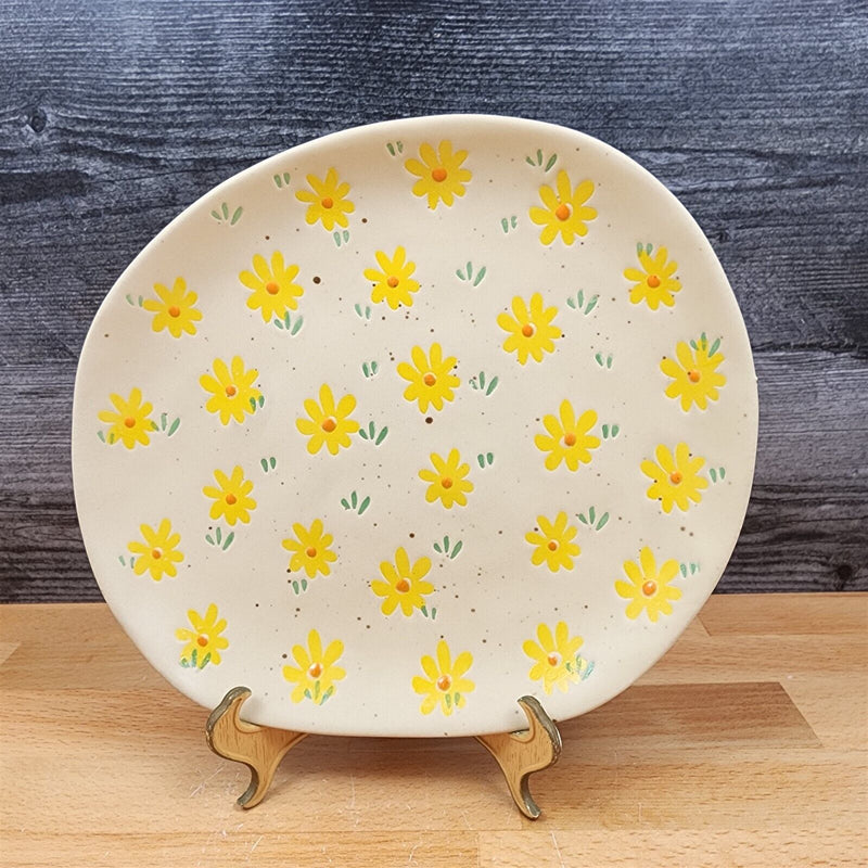 Load image into Gallery viewer, Spring Daisy Floral Salad Plate Embossed Decorative by Blue Sky