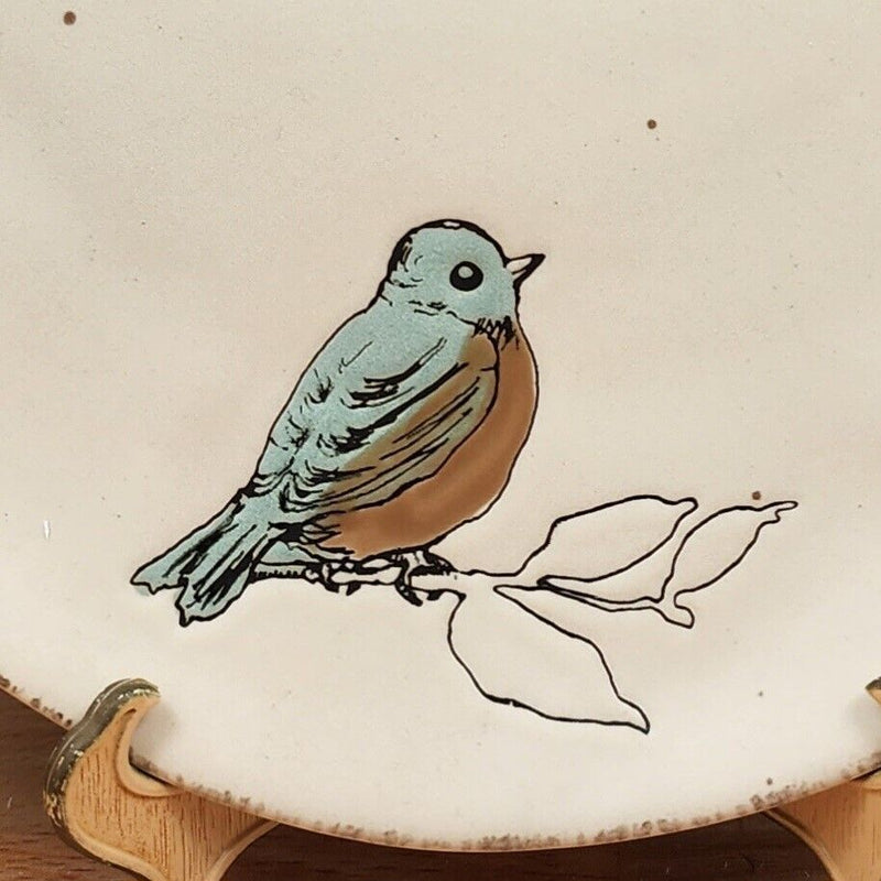 Load image into Gallery viewer, Bird Reactive Set of 2 Plate Dinner and Salad Embossed Decorative by Blue Sky