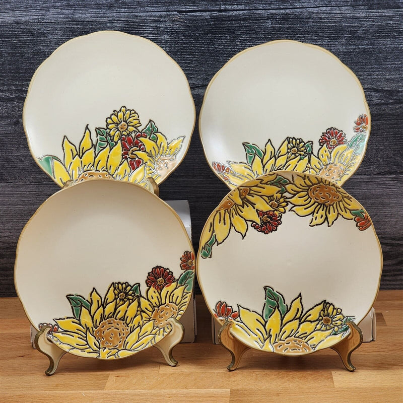 Load image into Gallery viewer, Brandywine Sunflower Set of 4 Appetizer 6" Plate Embossed Appy by Blue Sky