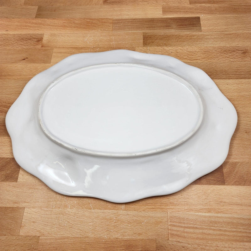 Load image into Gallery viewer, Laguna Coastal White Tray Serving Plate 14" Nautical Sea Horse Platter Blue Sky