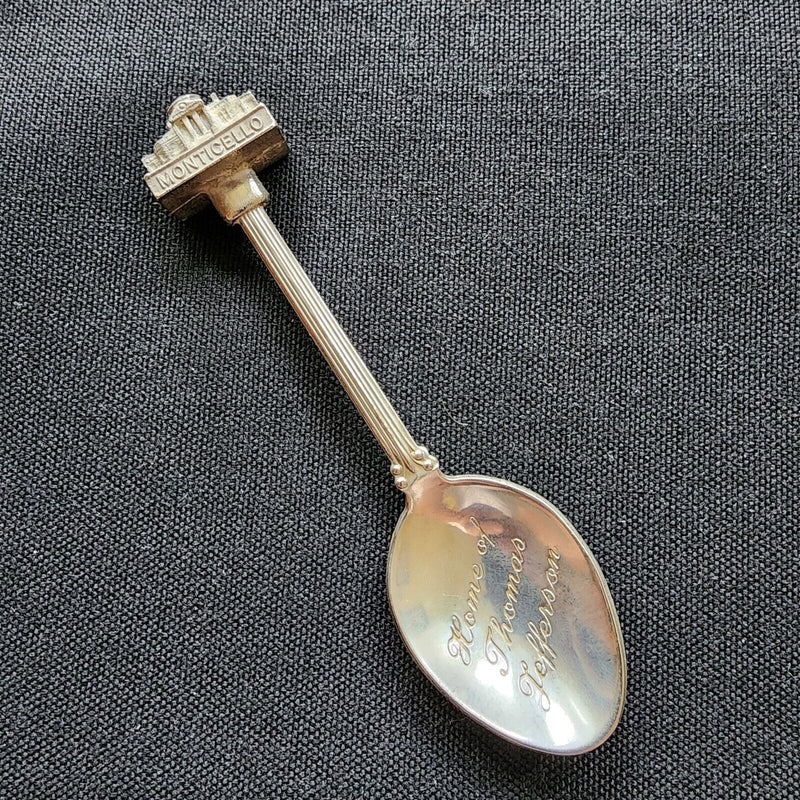 Load image into Gallery viewer, Monticello Thomas Jefferson Collectible Souvenir Spoon 4in (10cm) Silver Plated