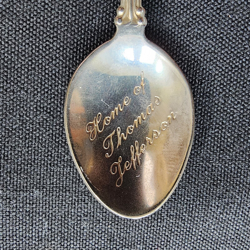 Load image into Gallery viewer, Monticello Thomas Jefferson Collectible Souvenir Spoon 4in (10cm) Silver Plated