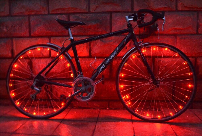 Load image into Gallery viewer, Bicycle Lights For Spokes And Frames Red 20 Super-Bright Led Battery Powered
