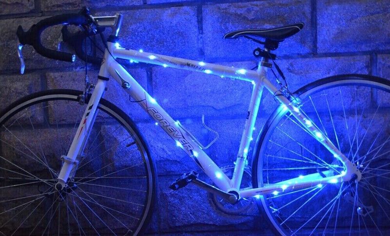 Load image into Gallery viewer, Bicycle Lights For Spokes And Frames Blue 20 Super-Bright Led Battery Powered
