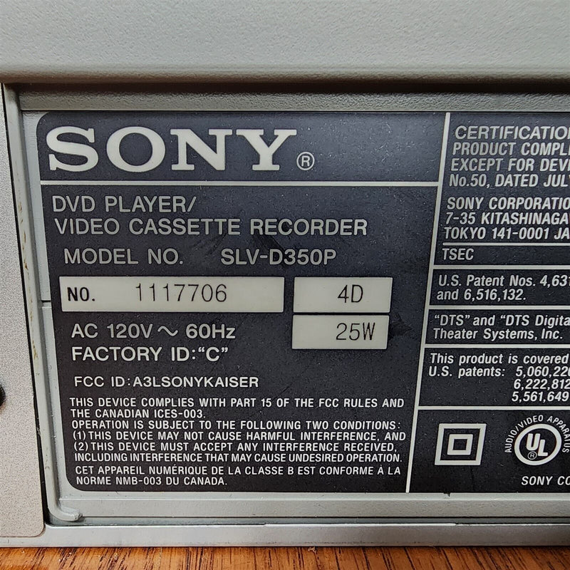 Load image into Gallery viewer, Sony Combo DVD VCR Player Hi-Fi Stereo VHS Recorder SLV-D350P & Remote Working