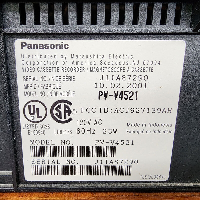 Load image into Gallery viewer, Panasonic VCR Player Hi-Fi Stereo VHS Recorder PV-V4521 & Remote Works