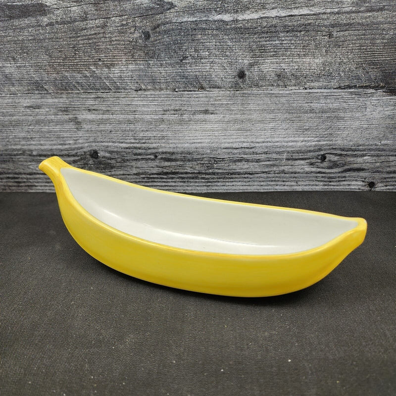 Load image into Gallery viewer, Pottery Barn Go Bananas Yellow Dessert Bowl Set Of 2 Ice Cream Split Boat