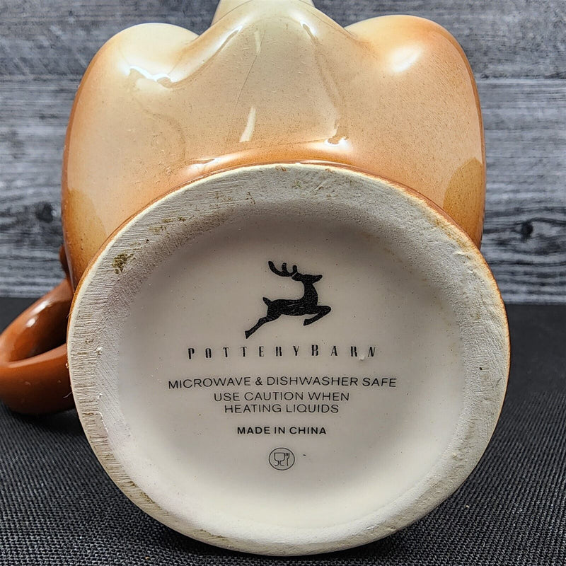 Load image into Gallery viewer, Pottery Barn Mug of Rudolph Reindeer Handcrafted Christmas 12 Oz Cup