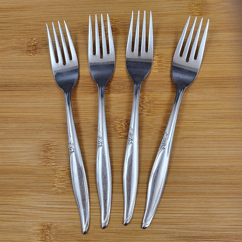 Load image into Gallery viewer, Oneida Kenwood Forever Rose Dinner Fork Set of 4 Community Stainless Flatware 7"
