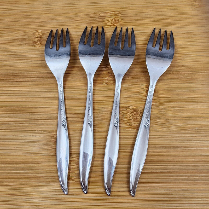 Load image into Gallery viewer, Oneida Kenwood Forever Rose Salad Fork Set of 4 Community Stainless Flatware 6"