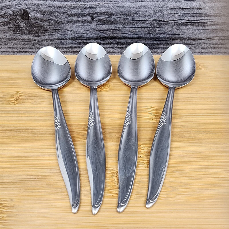 Load image into Gallery viewer, Oneida Kenwood Forever Rose Tablespoon Set of 4 Community Stainless Flatware 7"