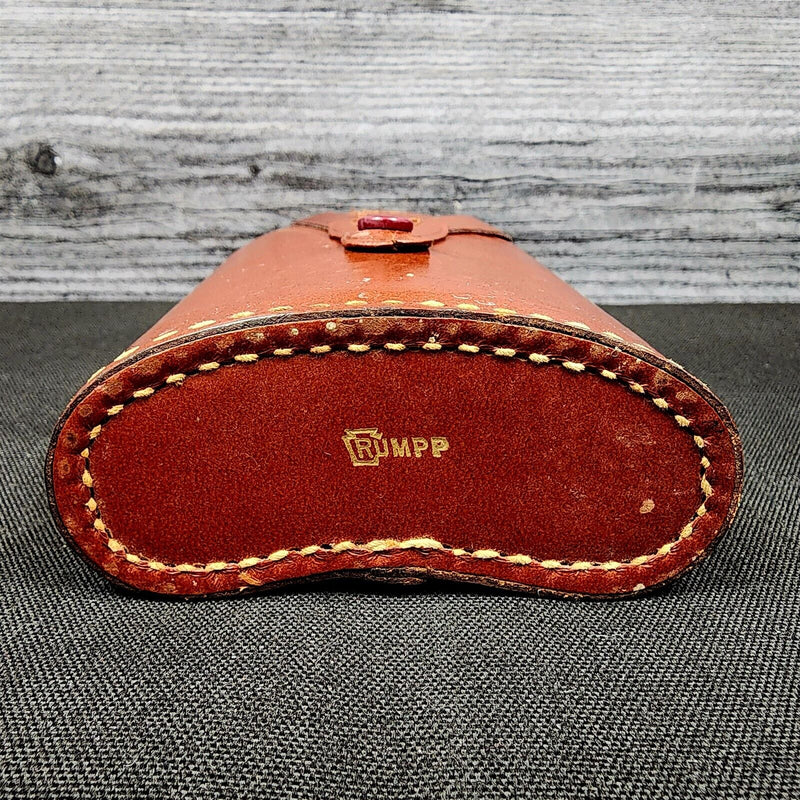 Load image into Gallery viewer, Rumpp Brown Leather Wrapped Glass Flask With Metal Cap & Shot Glass