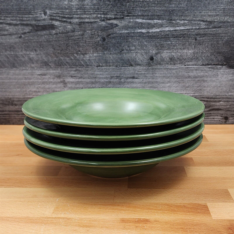 Load image into Gallery viewer, Pottery Barn Sausalito Moss Green Set of 4 Soup Bowl 10" 25cm Coupe Large Rim