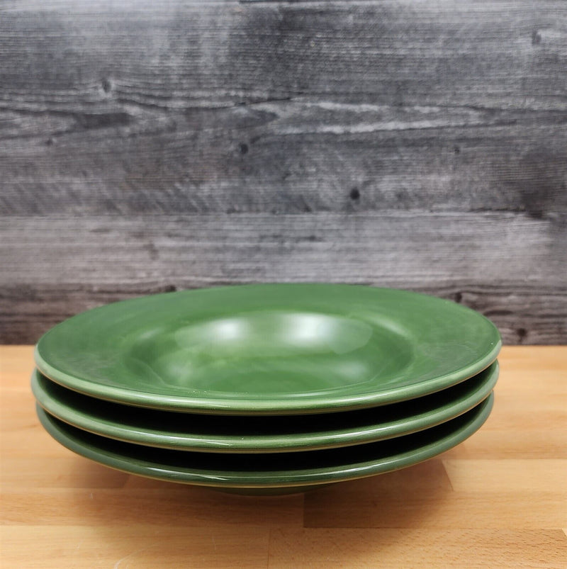 Load image into Gallery viewer, Pottery Barn Sausalito Moss Green Set of 3 Soup Bowl 10" 25cm Coupe Large Rim