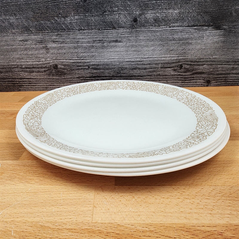 Load image into Gallery viewer, Corelle Corning Woodland Brown Set of 4 Dinner Plate Floral Edge10.25" (26cm)