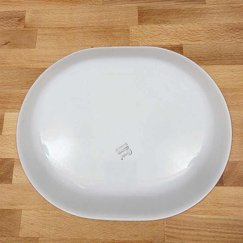 Load image into Gallery viewer, Corelle Corning Woodland Brown Oval Serving Platter Floral Edge Ceramic 12"