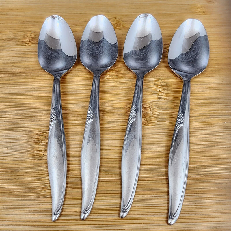 Load image into Gallery viewer, Oneida Kenwood Forever Rose Teaspoon Set of 4 Community Stainless Flatware 6"