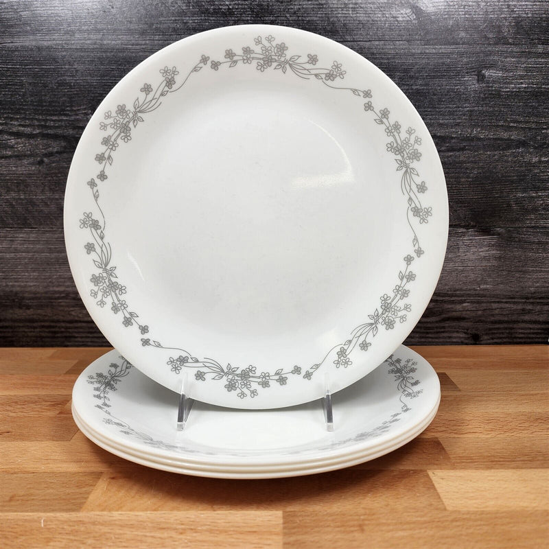 Load image into Gallery viewer, Corelle Ribbon Bouquet Set of 4 Dinner Plate 10.25" 26cm Corning Gray Floral