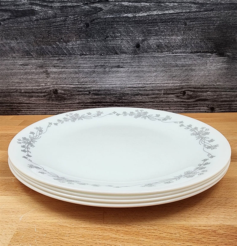 Load image into Gallery viewer, Corelle Ribbon Bouquet Set of 4 Dinner Plate 10.25" 26cm Corning Gray Floral