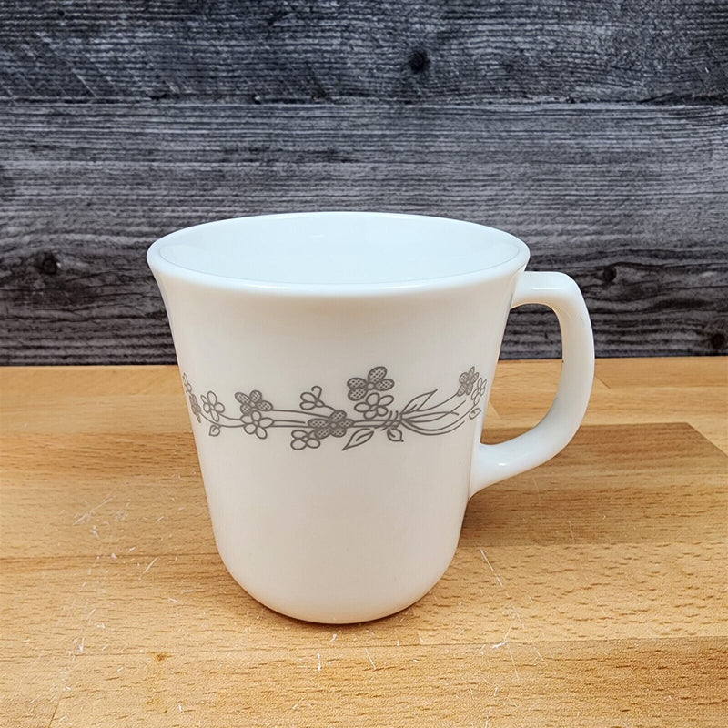 Load image into Gallery viewer, Corelle Corning Ribbon Bouquet Gray Tea Cup Set of 4 Coffee Mugs Ceramic