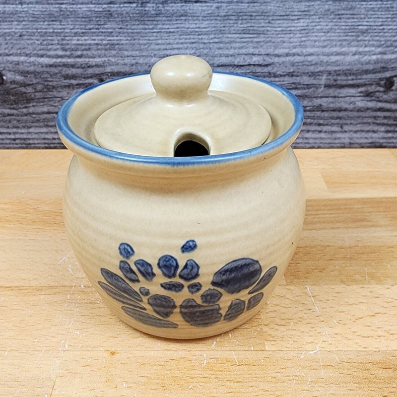 Load image into Gallery viewer, Pfaltzgraff Folk Art Jam Jelly Jar & Lid Brown Floral Design