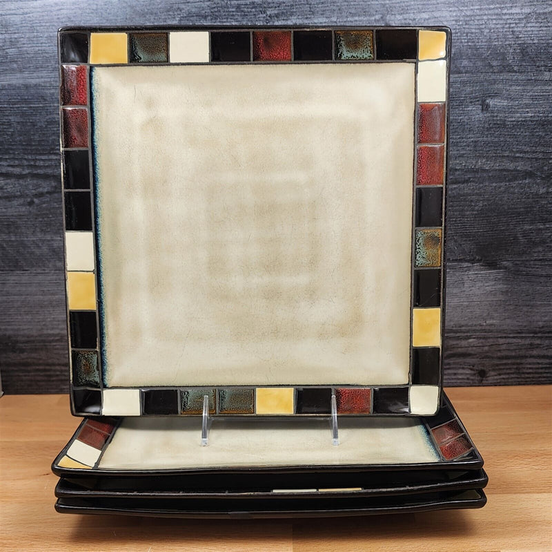 Load image into Gallery viewer, Home Trends Mosaic Tile Set of 4 Square Dinner Plate 11 Inch (27cm) Dinnerware