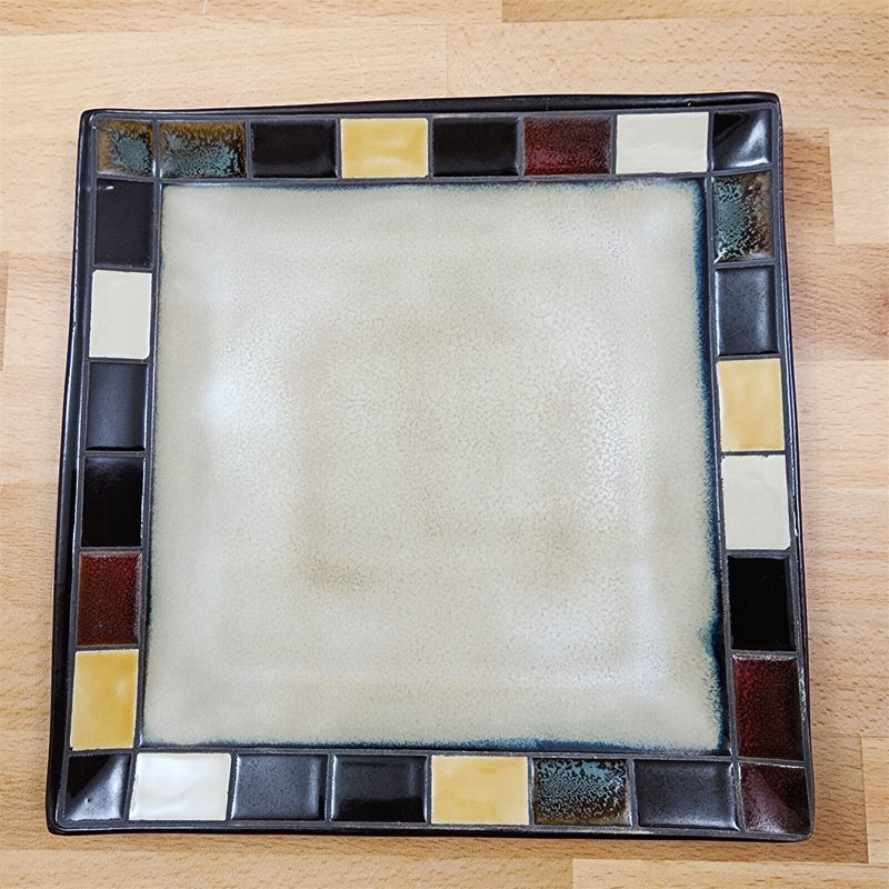 Load image into Gallery viewer, Home Trends Mosaic Tile Set of 4 Square Salad Dessert Plate 7.5 Inch (19cm)