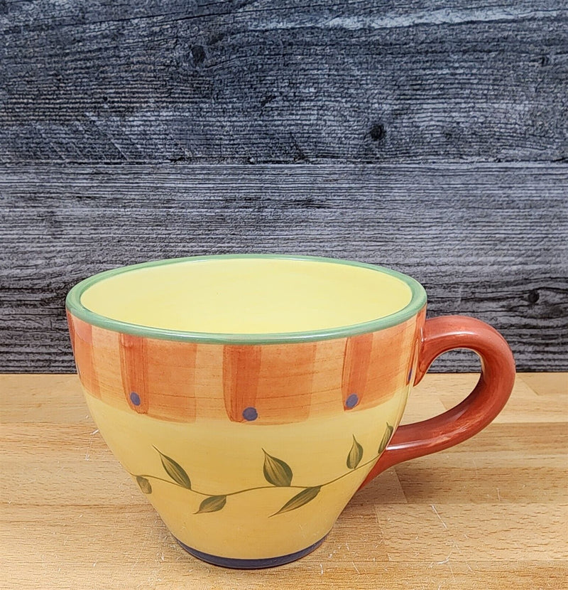 Load image into Gallery viewer, Napoli Pfaltzgraff Coffee Mugs Set of 2 Yellow Red Stoneware Floral 16oz Tea Cup