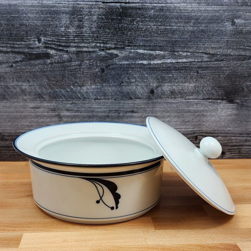 Load image into Gallery viewer, Dansk Bayberry Blue Casserole Dish with Cover Lid 2 Qt Bowl Japan Ceramic