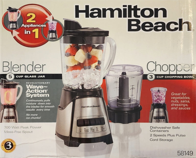 Load image into Gallery viewer, Hamilton Beach Blender Chopper 2 Speen 700 W with Stainless Steel blades 58149