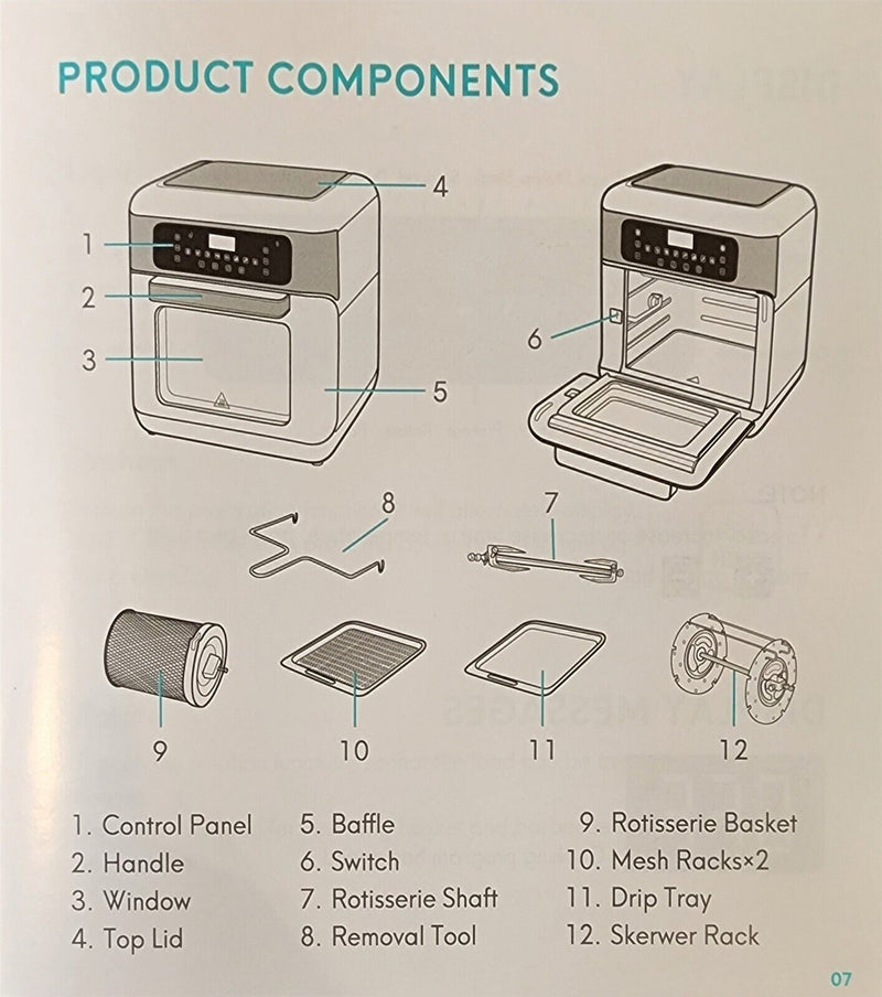 Load image into Gallery viewer, Air Fryer Toaster Oven AICOOK 11QT for Roasting Baking Grilling TXG-KK-DT109-B