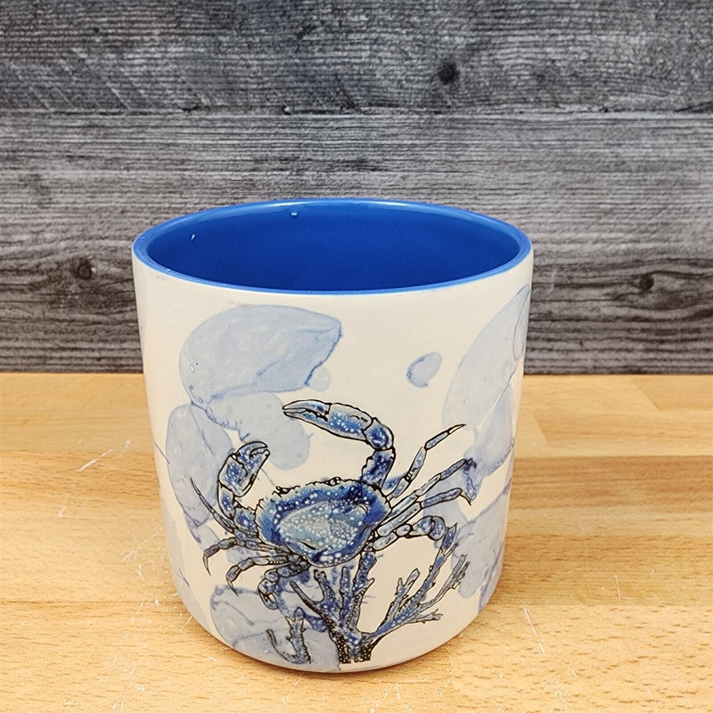 Load image into Gallery viewer, Chesapeake Bay Crab Canister Embossed Set of 2 by Blue Sky 4" & 5" Sea Life Jar