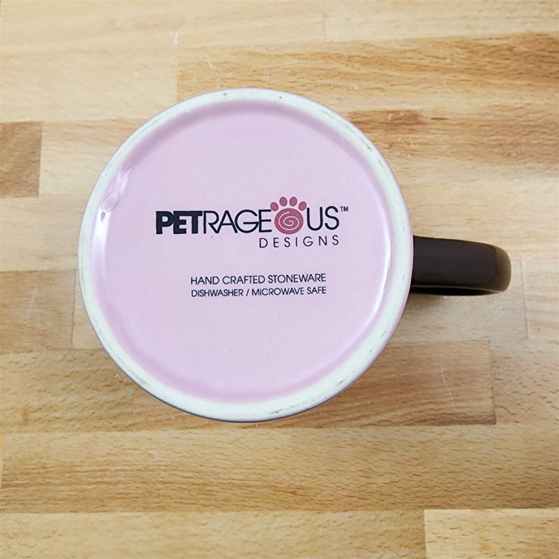 Load image into Gallery viewer, Dog Lover Coffee Mug Pink and Brown with Polka Dots Tea Cup by Petrageous