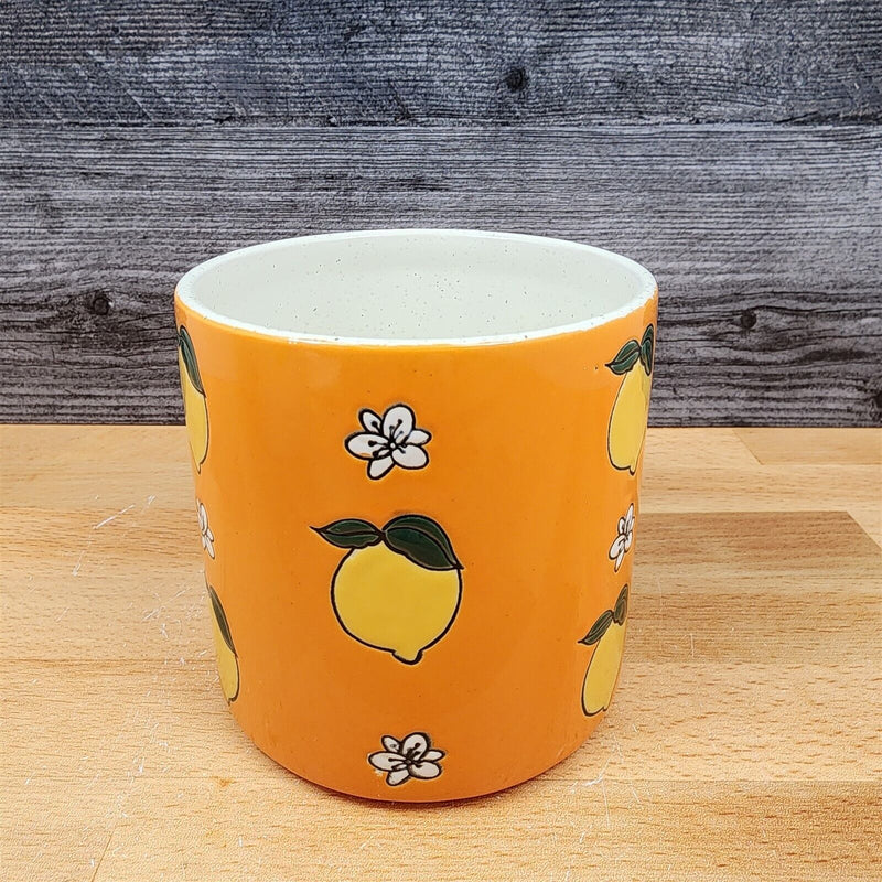 Load image into Gallery viewer, Lemon Bloom Canister Embossed Set by Blue Sky 4" & 5" Kitchen Home Décor Jar