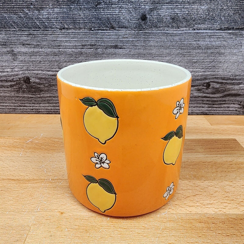 Load image into Gallery viewer, Lemon Bloom Canister Embossed Set by Blue Sky 4" & 5" Kitchen Home Décor Jar