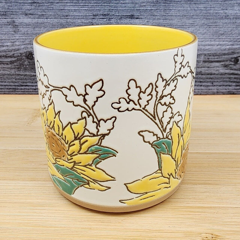 Load image into Gallery viewer, Gilded Sunflower Floral Canister Set by Blue Sky 4" & 5" Embossed Kitchen Pots