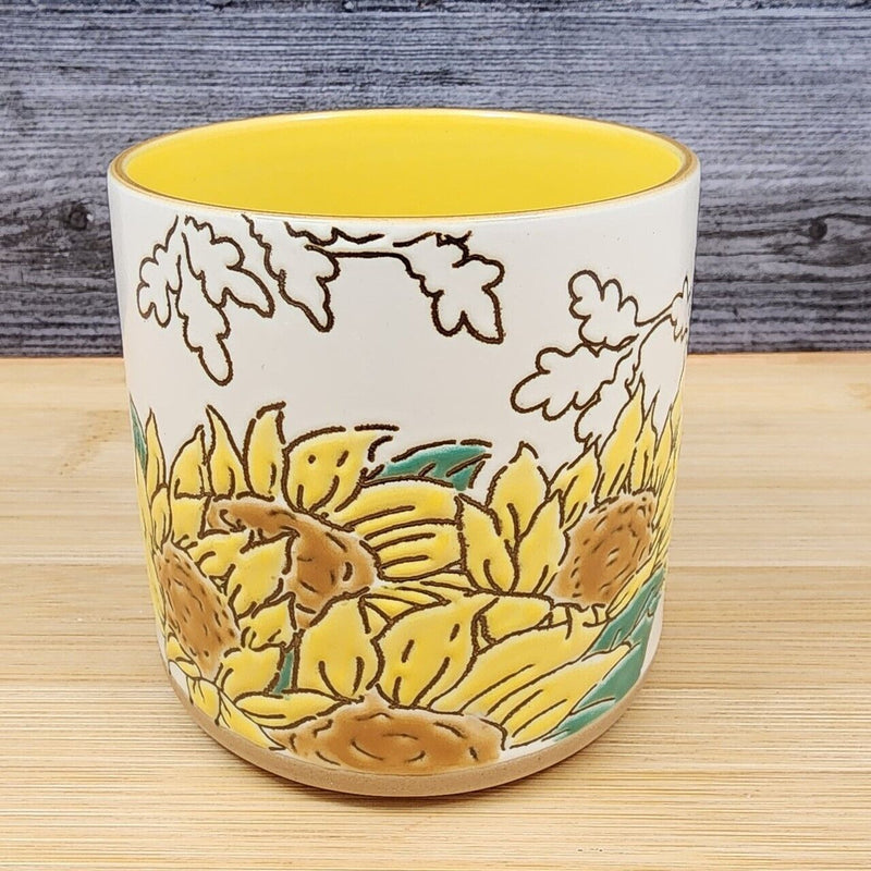 Load image into Gallery viewer, Gilded Sunflower Floral Canister Set by Blue Sky 4" & 5" Embossed Kitchen Pots