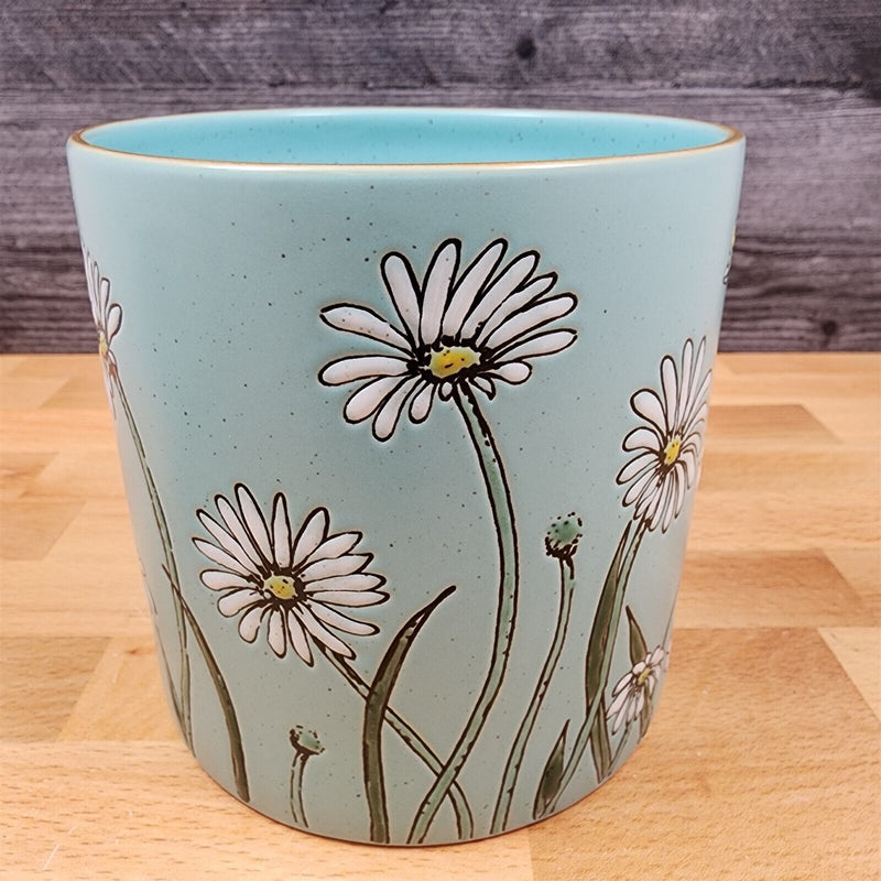 Load image into Gallery viewer, Spring Daisy & Bee Canister Embossed Set by Blue Sky 4" & 5" Kitchen Flower Pot
