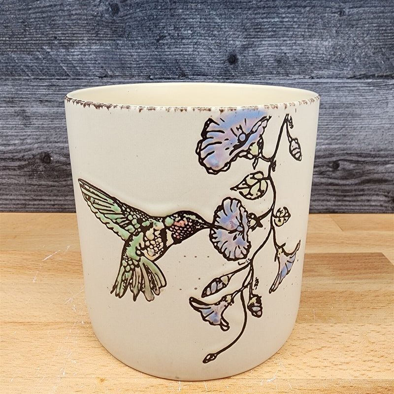 Load image into Gallery viewer, Ruby Hummingbird Canister Embossed Set of 2 by Blue Sky 4" & 5" Home Décor Jars