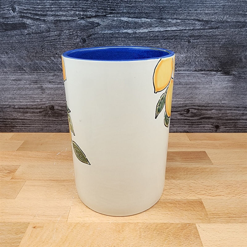 Load image into Gallery viewer, Lemon Bloom Fruit Canister Embossed Set by Blue Sky 4" & 7" Kitchen Home Décor