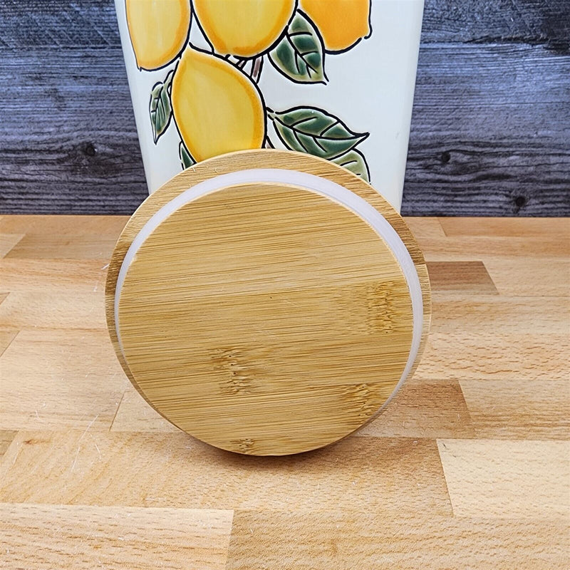 Load image into Gallery viewer, Lemon Bloom Fruit Canister Embossed 7" by Blue Sky Kithcen Home Décor Jar