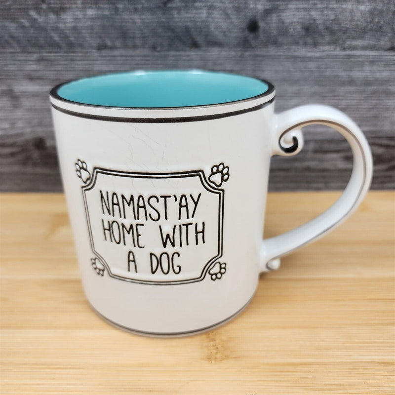 Load image into Gallery viewer, Namast'ay Home With A Dog Coffee Mug Embossed Beverage Tea Cup 21oz (621ml)