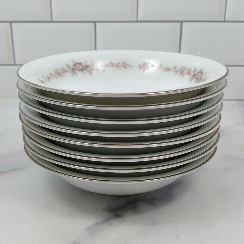 Load image into Gallery viewer, Noritake Rosepoint 6206 Fruit Dessert or Sauce Bowl Set of 8 Pink Floral Vine
