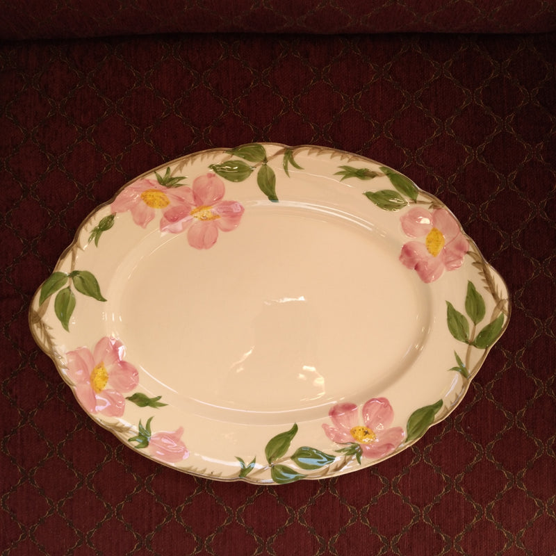 Load image into Gallery viewer, Franciscan Desert Rose 14" Inch Oval Serving Tray Platter USA TV Brown Mark