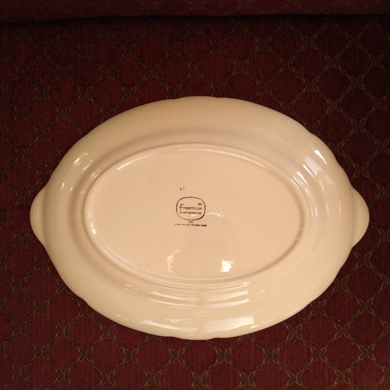 Load image into Gallery viewer, Franciscan Desert Rose 14" Inch Oval Serving Tray Platter USA TV Brown Mark