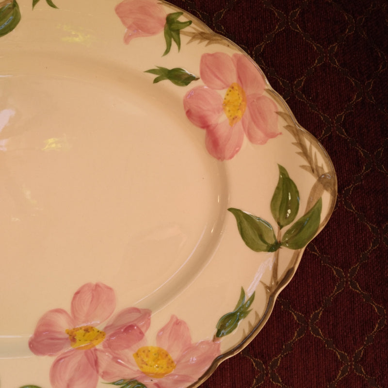 Load image into Gallery viewer, Franciscan Desert Rose 14" Inch Oval Serving Tray Platter USA TV Brown Mark