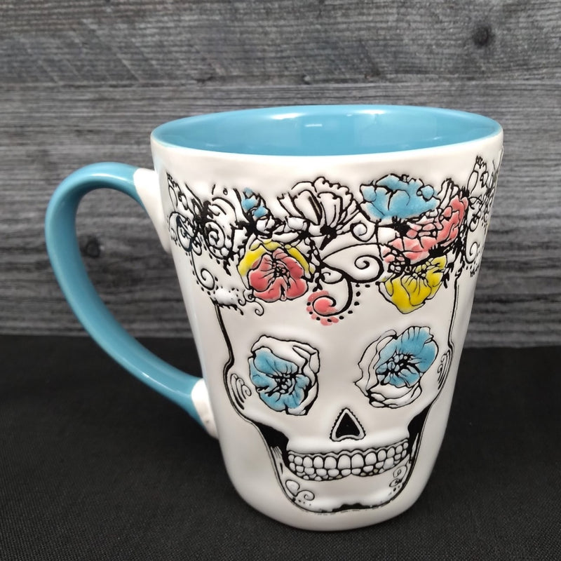 Load image into Gallery viewer, Halloween Day of the Dead Skull Coffee Mug Tea Cup 14oz 414ml by Blue Sky